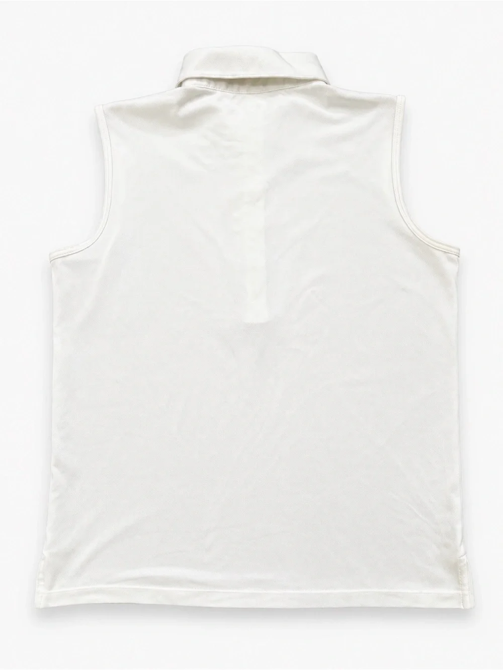Tory Burch Tory Sport White Sleeveless Polo Top Navy Ruffle Trim Size S Athletic